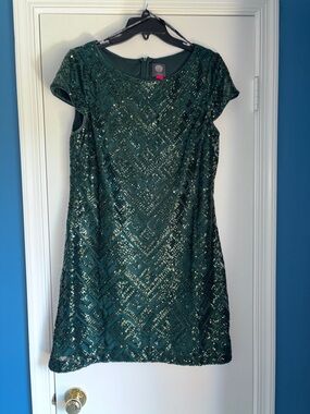Vince Camuto Emerald Green Sequined Dress